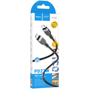 Кабель PD Type-C to Lightning HOCO X109 Energy Silicone 27W 1m (Black)