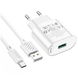 Зарядний пристрій HOCO C109A - 1USB QC3.0 18W + Кабель Type-C (White)