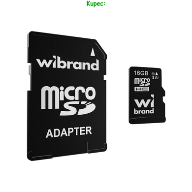 Карта пам&rsquo;яті MicroSD 16Gb Wibrand class 10 (U1) + SD-adapter