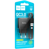 Зарядний пристрій HOCO C140A - 1USB QC3.0 18W + Кабель Micro (Black)