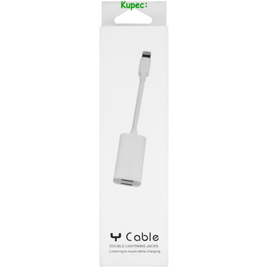 Аудио-переходник Lightning to Lightning HF + Lightning AC (White)