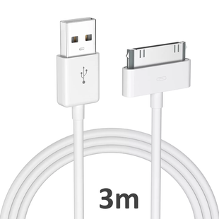 Кабель 30 Pin для Apple 3m технічне пакування (White)