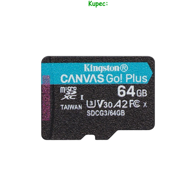 Карта пам'яті MicroSD 64Gb Kingston Canvas Go Plus A2 V30 (U3) R170 W70