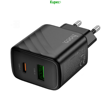 Зарядний пристрій HOCO CS23A - 1USB QC3.0 + 1PD 30W (Black)