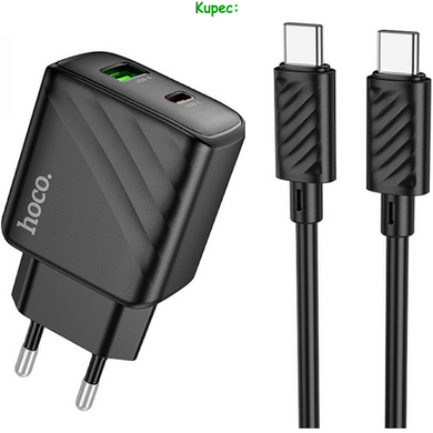Зарядное устройство HOCO CS23A - 1USB QC3.0 + 1PD 30W + Кабель Type-C to Type-C (Black)