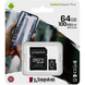 Карта памяти MicroSD 64Gb Kingston Canvas Select Plus A1 V10 (U1) R100 + SD-adapter