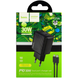 Зарядний пристрій HOCO CS23A - 1USB QC3.0 + 1PD 30W + Кабелем Type-C to Lightning (Black)