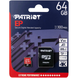 Карта памяти MicroSD 64Gb Patriot EP Series A1 V30 (U3) R100 W80 + SD-adapter