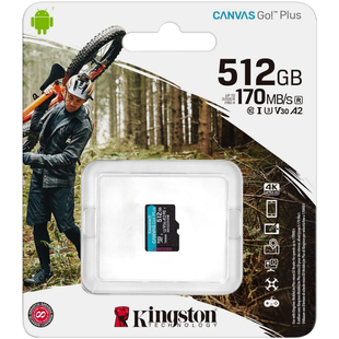 Карта пам'яті MicroSD 512Gb Kingston Canvas Go Plus A2 V30 (U3) R170 W90