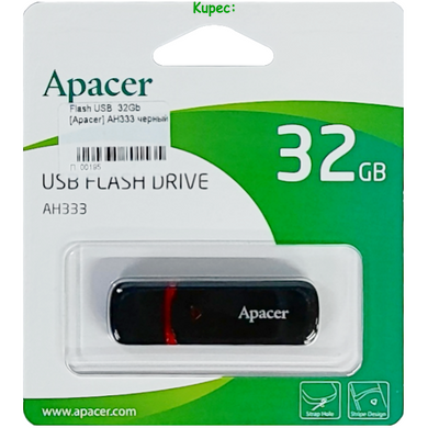 Флеш пам'ять USB 32Gb USB Apacer AH333 Black