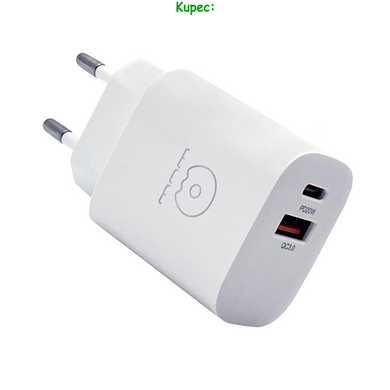 Зарядное устройство WUW C204 - 1USB + 1USB-C PD (White)