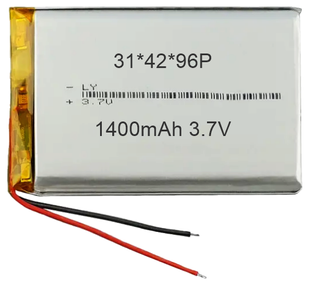 Литий-полимерный аккумулятор 314296 (1400mAh Li-Pol 3.7V) 2 проводка