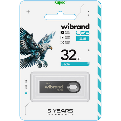 Флеш память USB 32Gb USB 3.2 Wibrand Eagle Gray