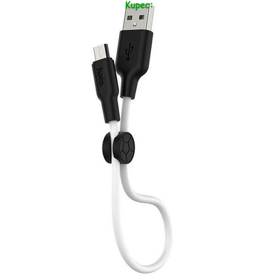 Кабель Micro USB HOCO X21 Plus Silicone 0.25m (White-Black)