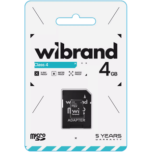 Карта пам&rsquo;яті MicroSD 4Gb Wibrand + SD-adapter