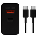 Зарядний пристрій 35W - 1USB + 1PD для Samsung + Кабель Type-C to Type-C (Black)