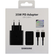 Зарядний пристрій 35W - 1USB + 1PD для Samsung + Кабель Type-C to Type-C (Black)