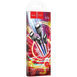 Кабель 4in1 Micro USB + Lightning + 2хType-C HOCO X76 Super 1m (Black-Blue-Red)