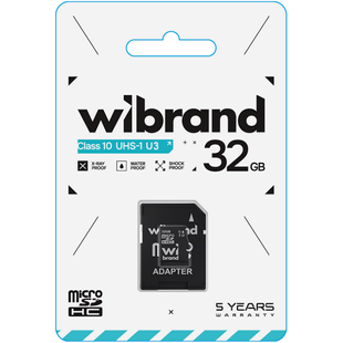Карта пам&rsquo;яті MicroSD 32Gb Wibrand class 10 (U3) R80 W30