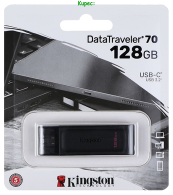 Флеш пам'ять USB-C Type-C 128Gb USB 3.2 Kingston DT 70