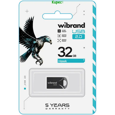 Флеш пам`ять USB 32Gb Wibrand Hawk Black