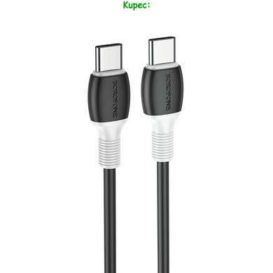 Кабель PD Type-C to Type-C Borofone BX84 Rice 60W 1m (Black)