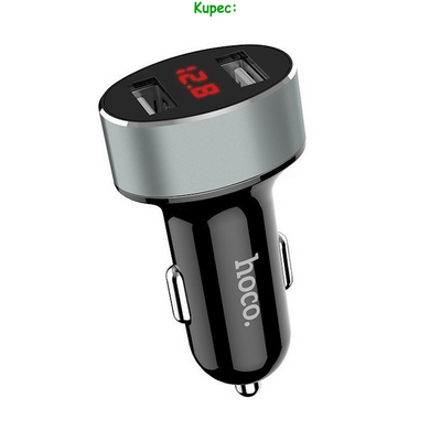 Автомобильное зарядное устройство HOCO Z26 - 2USB 2.1A + LCD (Black)