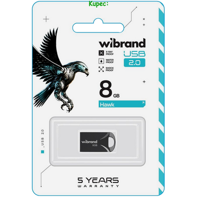Флеш пам'ять USB 8Gb Wibrand Hawk Black