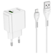 Зарядний пристрій HOCO C98A - 1USB QC3.0 + Кабель Micro (White)