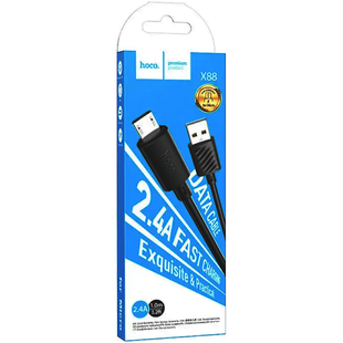 Кабель Micro USB HOCO X88 Gratified 1m (Black)