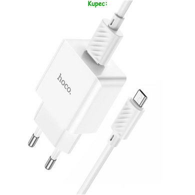 Зарядний пристрій HOCO C106A - 1USB 2.1A 10.5W + Кабель Micro (White)