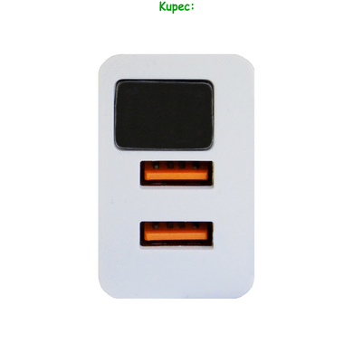 Зарядний пристрій LCD + 2 USB 3,1A (White)