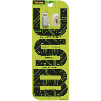 Перехідник зарядки Remax RA-USB1 Feliz Type-C to Micro USB (Silver)