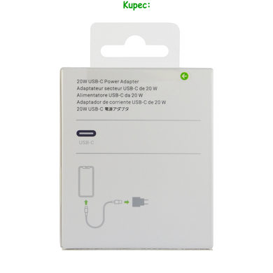 Зарядний пристрій 20W - PD USB-C для Apple (White)