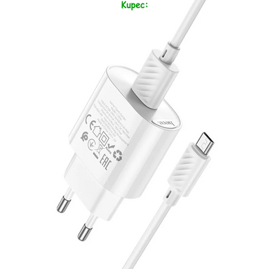 Зарядний пристрій HOCO C109A - 1USB QC3.0 18W + Кабель Micro (White)