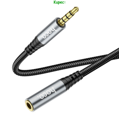 Кабель удлинитель AUX 3.5 mm НОСО UPA20 1m (Gray)