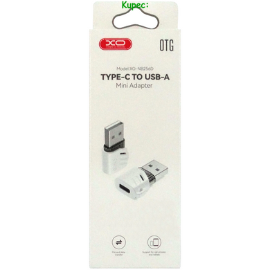 Переходник OTG XO NB256D USB to Type-C (White)